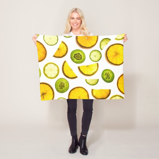 Citrus Fruits Fleece Blanket (På plats)