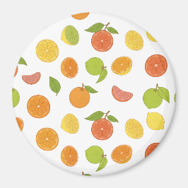 Citrus Fruits Mönster Magnet