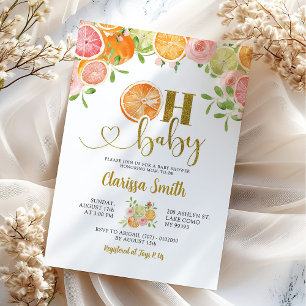 Citrus Fruits Summer Oh Baby Shower-inbjudan Inbjudningar
