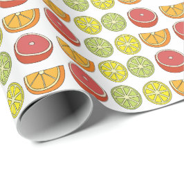 Citrus Frukt Färgglad Sommar Födelsedagsfest Presentpapper