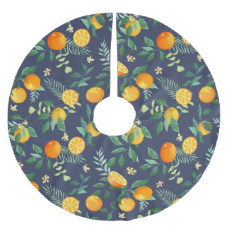 Citrus Fusion: Orangar med tropiskt mjöl Julgransmatta Borstad Polyester