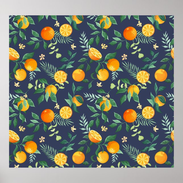 Citrus Fusion: Orangar med tropiskt mjöl Poster (Framsidan)