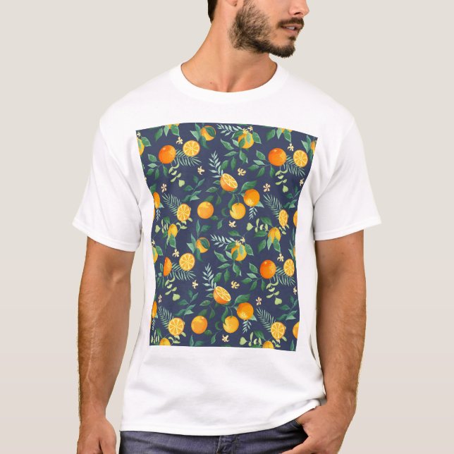 Citrus Fusion: Orangar med tropiskt mjöl T Shirt (Framsida)