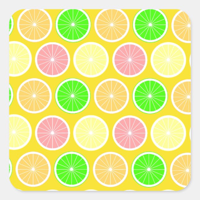 Citrus Fyrkantigt Klistermärke (Framsida)