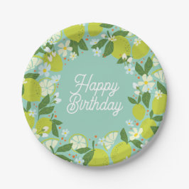 Citrus Garden Papper Plate - Mint Grönt