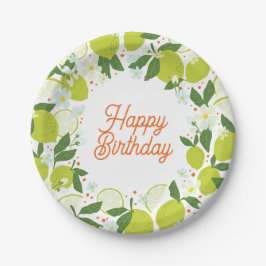 Citrus Garden Papper Plate - redigerbart meddeland