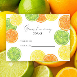 Citrus - gissa hur många korkar bröllopsspel tilläggskort