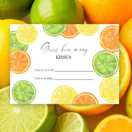 Citrus - gissa hur många kyssar bröllopsspel tilläggskort
