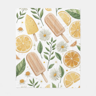 Citrus-glasspinne och blommande sommarfilt” fleecefilt