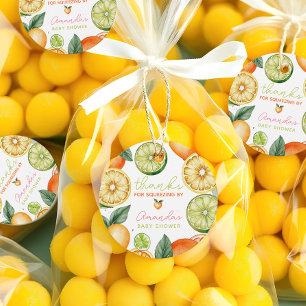Citrus Got Real Akvarell Frukt Bebis Shower Gåvor Etiketter