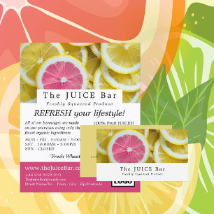 Citrus Grapefruit Slices, Juice Pub Visitkort