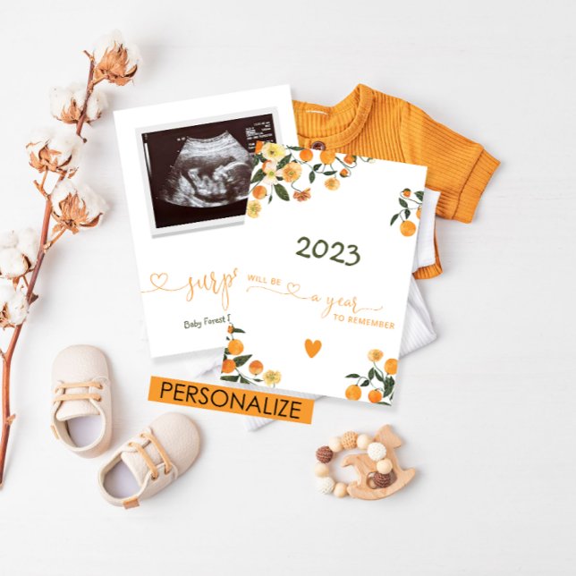 Citrus graviditets tillkännagivande babyuppenbarel (Skapare uppladdad)