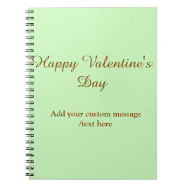 Citrus green brown happy Valentine's day simple  Anteckningsbok