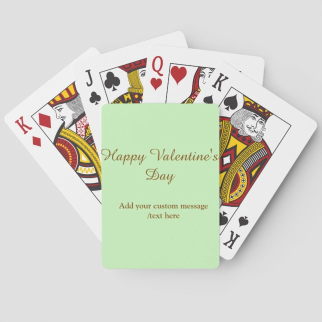 Citrus green brown happy Valentine's day simple  Casinokort (Baksidan)