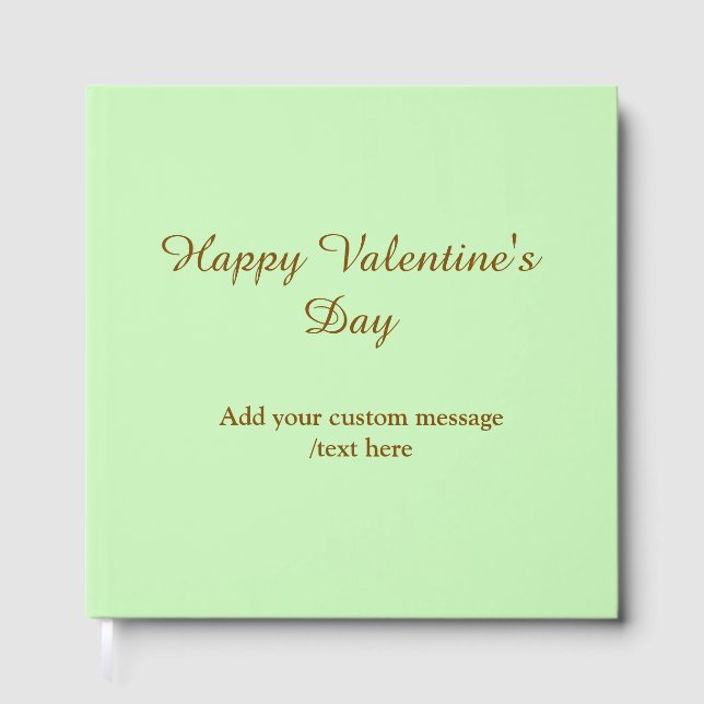 Citrus green brown happy Valentine's day simple  Gästböcker (Framsida)