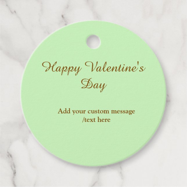 Citrus green brown happy Valentine's day simple  Gåvor Etiketter (Framsida)