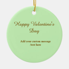 Citrus green brown happy Valentine's day simple  Julgransprydnad Keramik