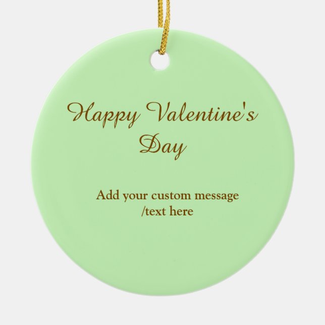 Citrus green brown happy Valentine's day simple  Julgransprydnad Keramik (Framsidan)
