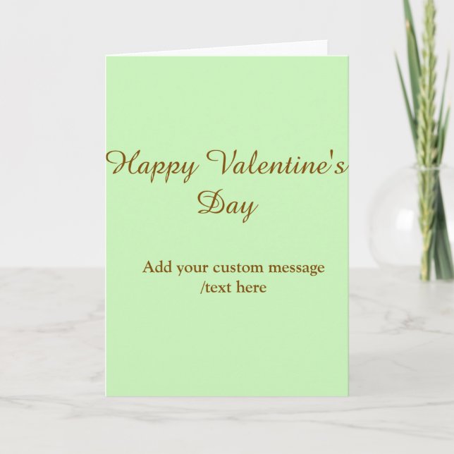 Citrus green brown happy Valentine's day simple  Kort (Framsida)