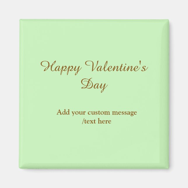 Citrus green brown happy Valentine's day simple  Magnet (Framsidan)