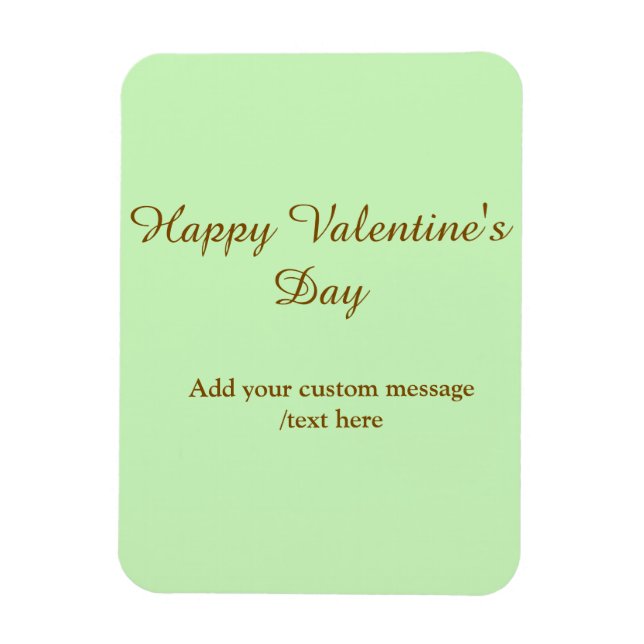 Citrus green brown happy Valentine's day simple  Magnet (Vertikal)