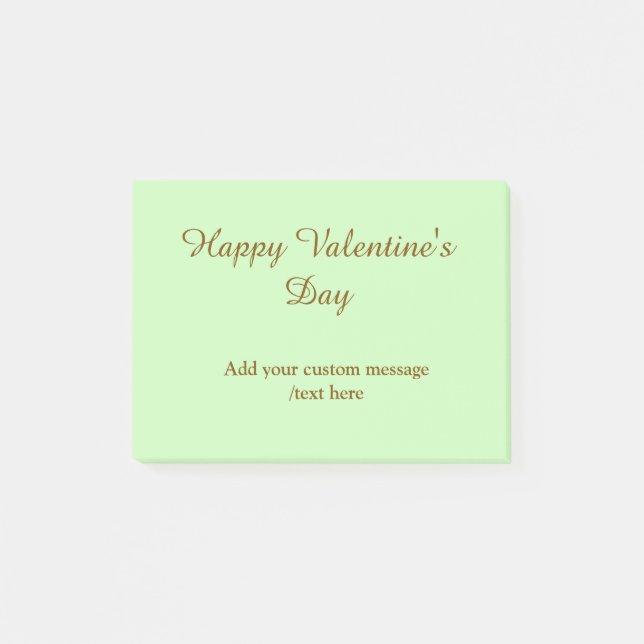 Citrus green brown happy Valentine's day simple  Post-it Block (Framsida)