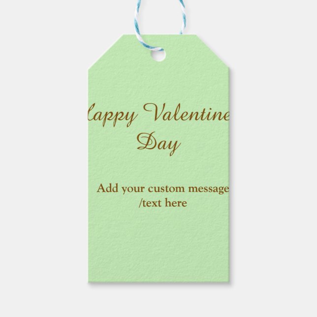 Citrus green brown happy Valentine's day simple  Presentetikett (Framsidan)