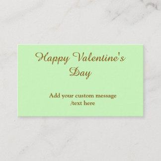 Citrus green brown happy Valentine's day simple Visitkort