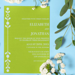 Citrus Green & Coastal Blue Engagement Party Inbjudningar