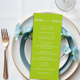 Citrus Green & Coastal Blue Wedding Meny