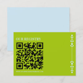 Citrus Green & Coastal Blue Wedding Registry Tilläggskort