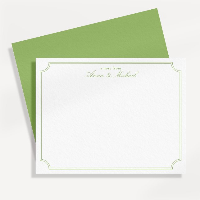 Citrus Green Elegant Minimalist Wedding Note Card Inbjudningar (Skapare uppladdad)