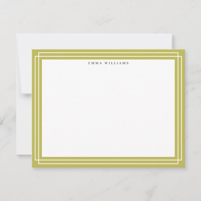 Citrus Green Frame Note Card Inbjudningar (Framsida)