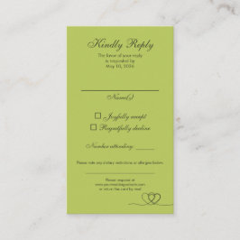 Citrus Green Modern Mix and Match Weddin RSVP Card Visitkort