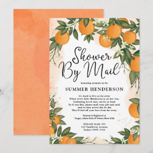 Citrus Greenery Baby Shower by Mail (Orange) Inbjudningar