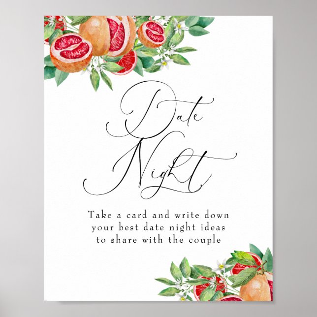 Citrus Greenery | Datum/natt | MÖHIPPA Poster (Framsidan)