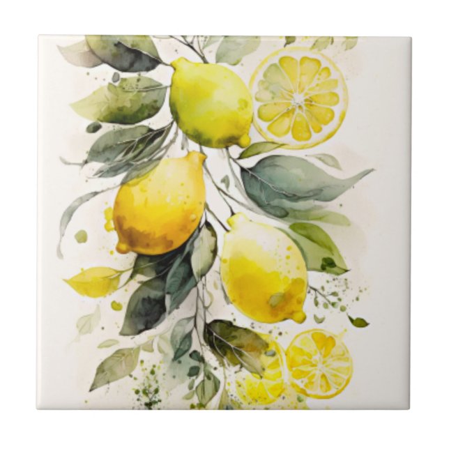 Citrus greenery kakelplatta (Framsidan)