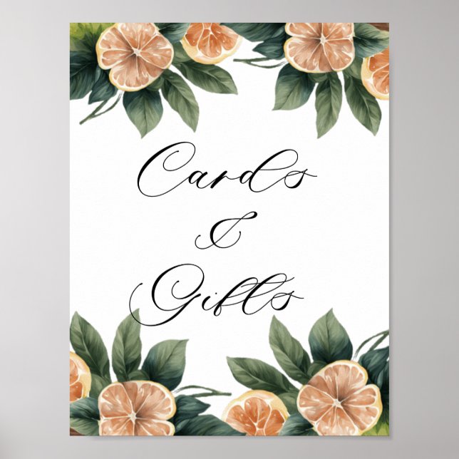 Citrus Greenery | Kort- och presentkort Poster (Framsidan)