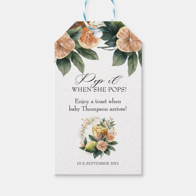 Citrus Greenery | Pop det när hon väljer att vara  Presentetikett (Framsidan)