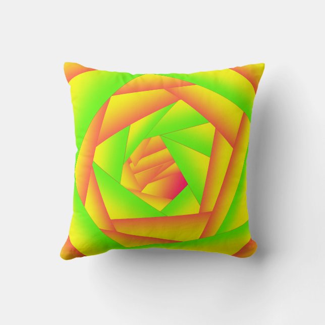 Citrus Grön Orange Gul Ombre Abstrakt Design  Kudde (Baksida)