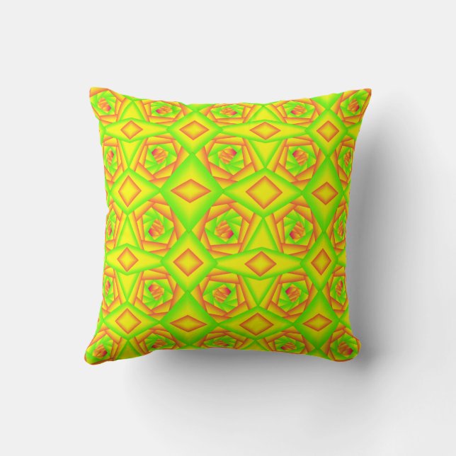 Citrus Grön Orange Gul Ombre Abstrakt Design  Kudde (Baksida)