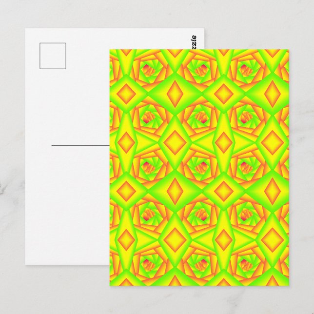 Citrus Grön Orange Gul Ombre Abstrakt Design Vykort (Fram/baksida)