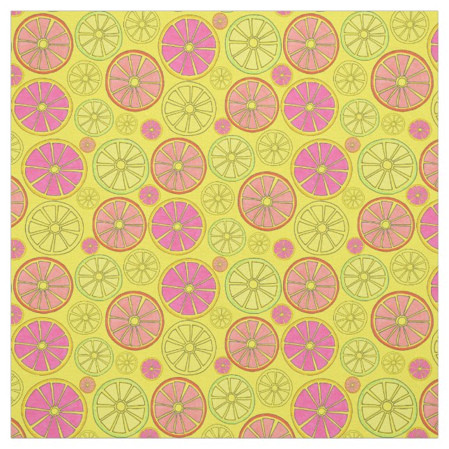 Citrus Grove Fruit (Grapefruit Lemon Lime Orange) Tyg (Provkarta)