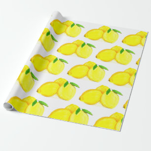 Citrus Gult Fruit Mönster Watercolor Citrus Presentpapper