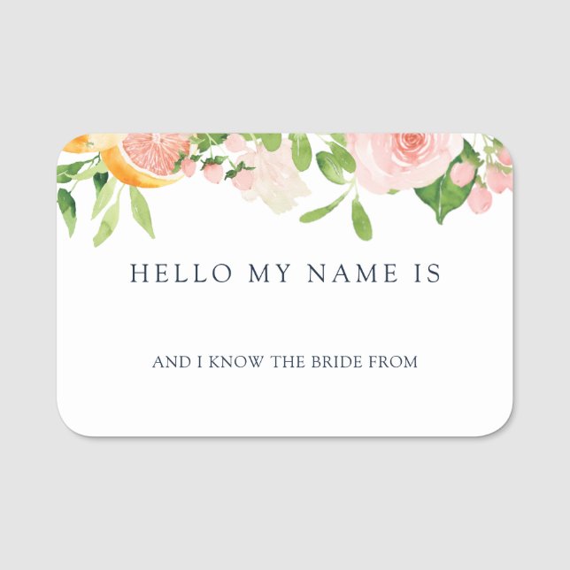 Citrus Hej mitt Namn är Möhippa Namn bricka Namnbricka (Framsida)