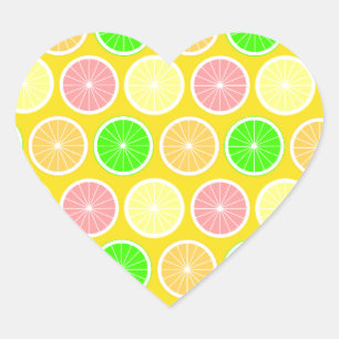 Citrus Hjärtformat Klistermärke