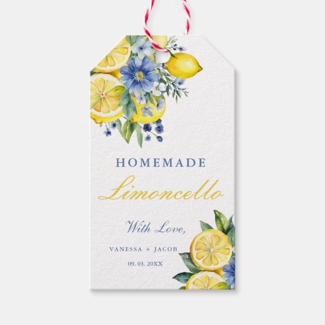 Citrus Homemade Limoncello Lemon Wedding favors Presentetikett (Framsidan)
