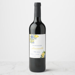 Citrus Homemade Limoncello Lemon Wedding favors Vinflaska Etikett
