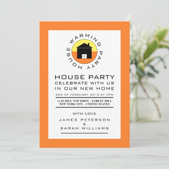 Citrus House Logotyp, Houseworkteknik Party, House Inbjudningar (Stående Fram)