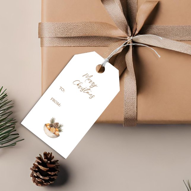 Citrus Hygge Julpresentkort Presentetikett (Skapare uppladdad)